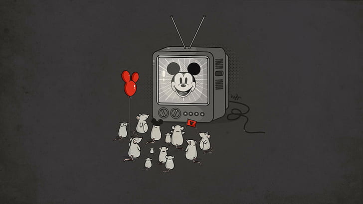 マウスミッキーマウステレビ風船ユーモア、 HDデスクトップの壁紙
