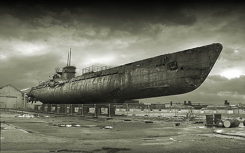 submarine, wreck, vehicle, HD wallpaper HD wallpaper