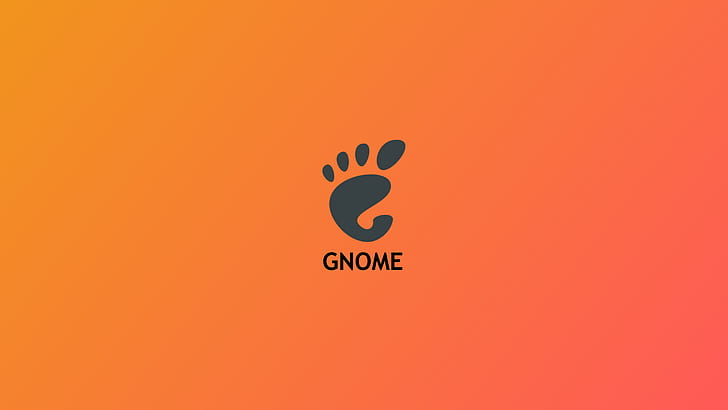 streszczenie, GNOME, pomarańczowy, logo, Linux, Tapety HD