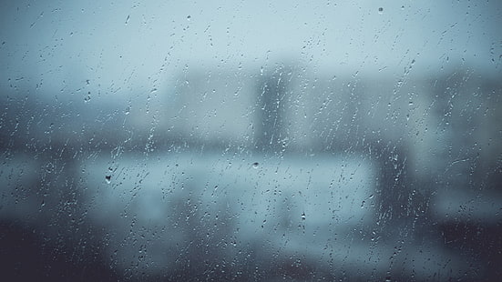 Wassertau, Glas, Regen, Wasser auf Glas, HD-Hintergrundbild HD wallpaper