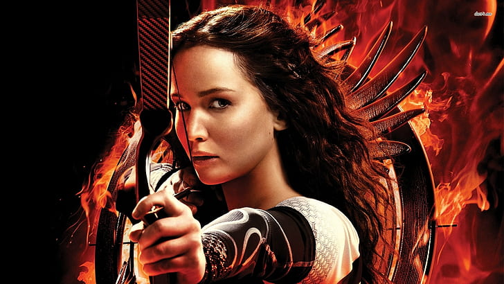 Hunger Games, The Hunger Games, si rambut cokelat, Jennifer Lawrence, film, panahan, Wallpaper HD
