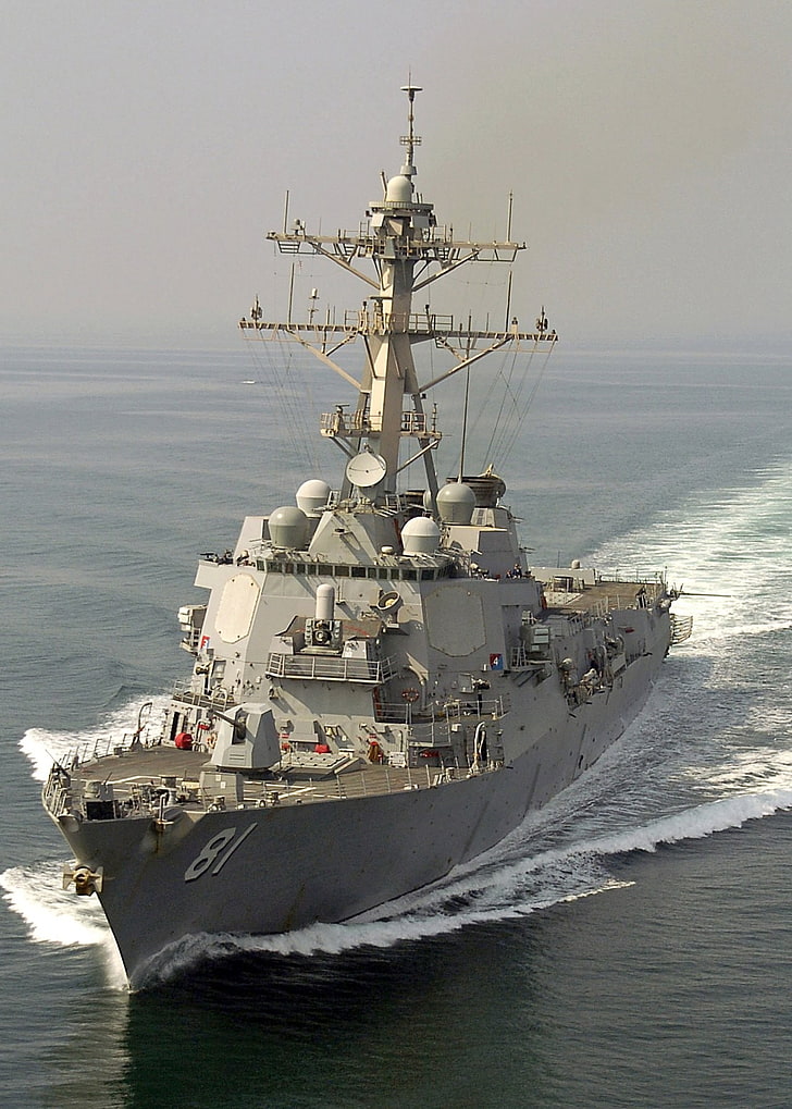 warship, Destroyer, USS Winston S. Churchill, sea, military, ship, HD wallpaper
