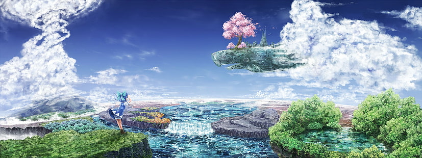 Touhou, Cirno, Anime, Anime Mädchen, HD-Hintergrundbild HD wallpaper
