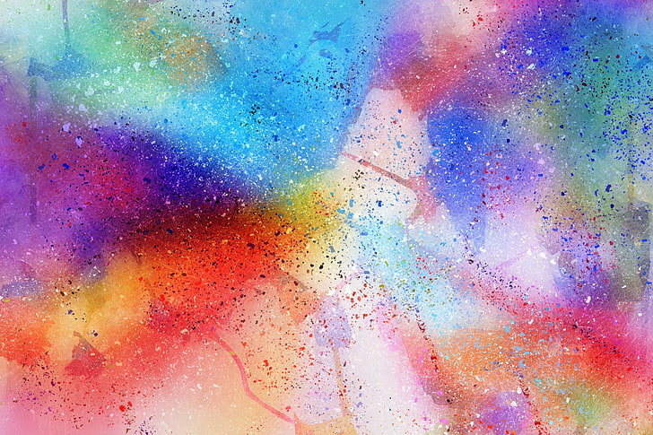 multicolored wallpaper, abstraction, spots, watercolor, multicolored, dots, HD wallpaper
