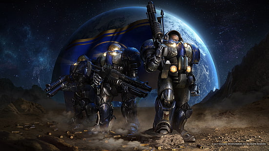  victory, the suit, starcraft, rifle, strategy, Marines, Terran, remastered, terrans, marrines, HD wallpaper HD wallpaper