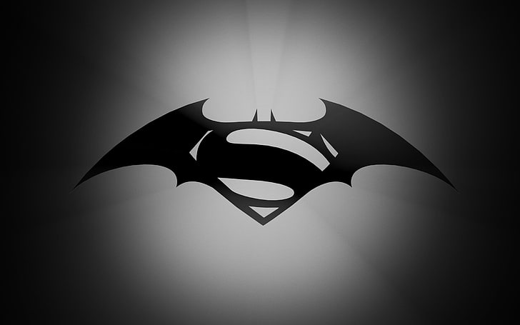 Бэтмен и Супермен логотип, Бэтмен, Логотип, Супермен, Бэтмен против Супермена, HD обои