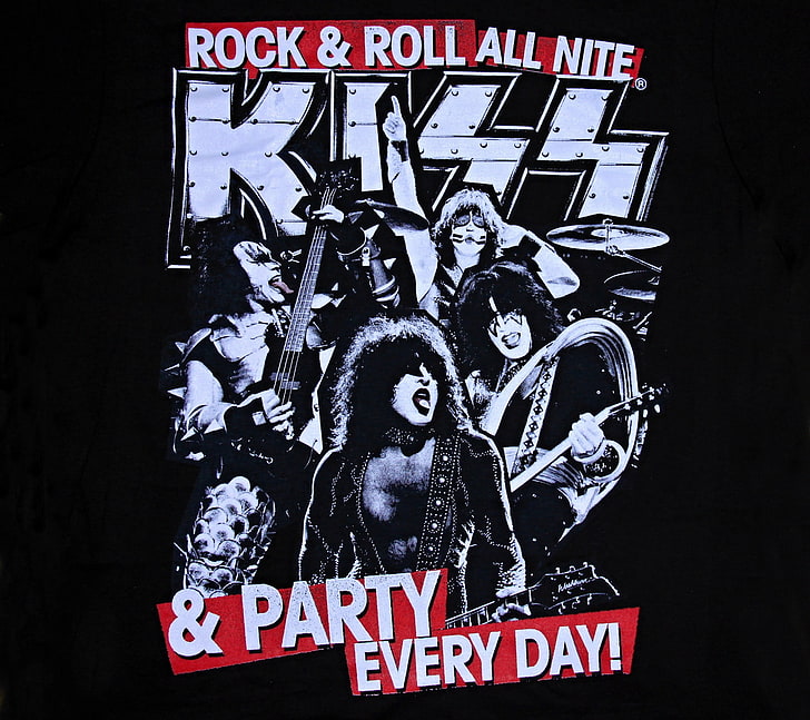 Рок-н-ролл весь ночной постер, Kiss (музыка), HD обои