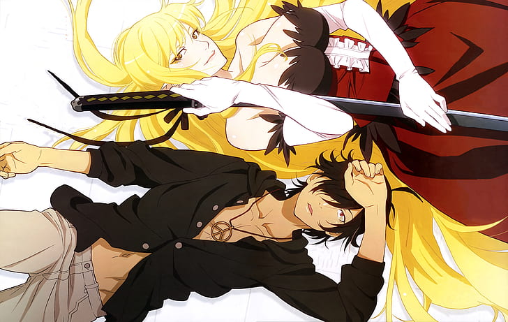 Anime, Monogatari (serie), Kiss-shot Acerola-orion Heart-under-blade, Koyomi Araragi, Sfondo HD