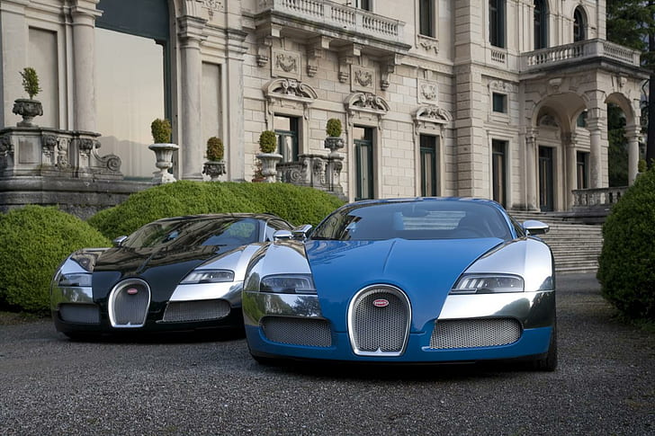 부가티 16.4 Veyron Sang Bleu, 부가티 베이론 센테 네어 2009, 자동차, HD 배경 화면