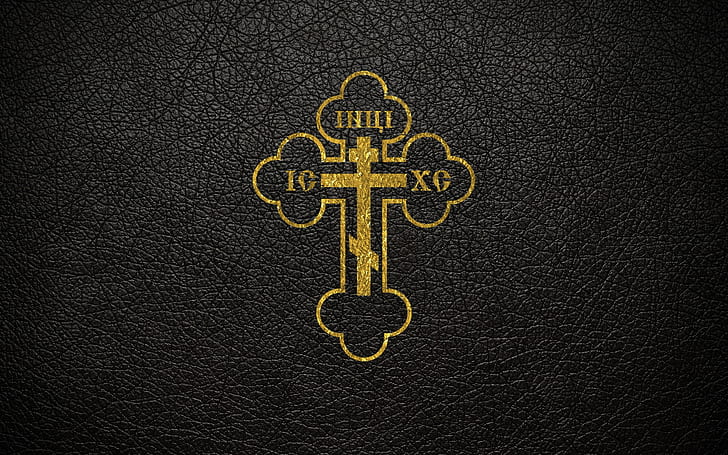 leather, Cross, gold, Orthodoxy, The crucifixion, Orthodox Cross, The Cross Of The Lord, HD wallpaper