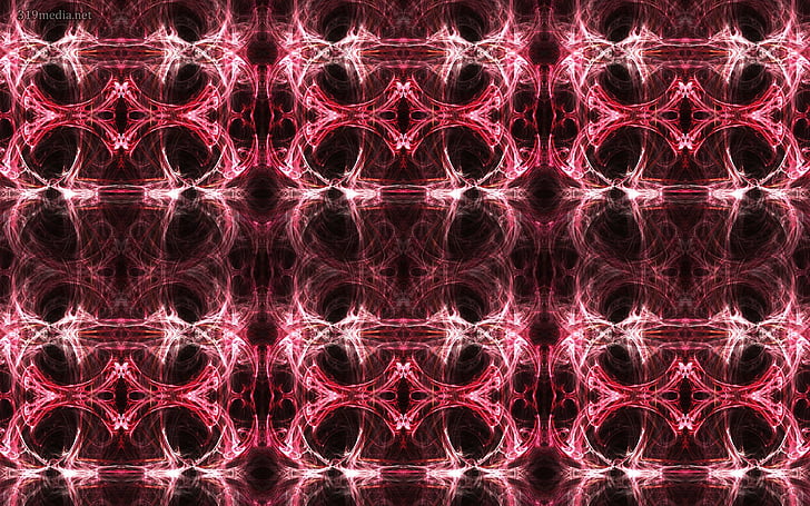 Abstrak, Fraktal, Cahaya, Pola, Merah Muda, Wallpaper HD