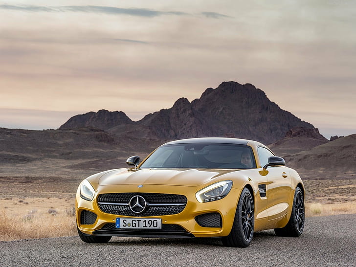 2015, amg, benz, cars, coupe, germany, jaune, mercedes, yellow, HD wallpaper