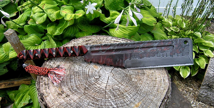 schwarze und rote Waffe, Spalter, Messer, HD-Hintergrundbild