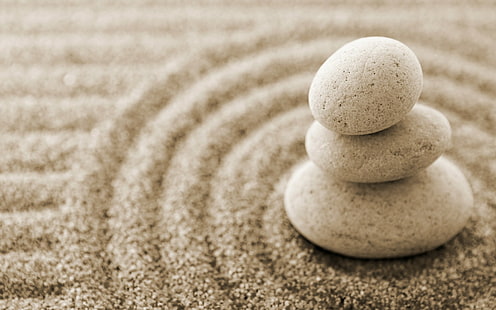 Zen Sand Stone Rock HD, natura, roccia, pietra, sabbia, zen, Sfondo HD HD wallpaper