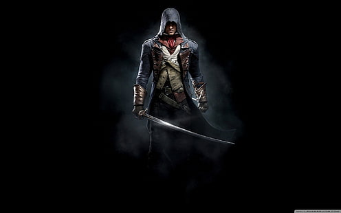 Иллюстрация Assassin's Creed, Assassin's Creed, меч, Assassin's Creed: Unity, видеоигры, HD обои HD wallpaper