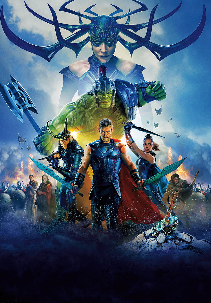 Plakat filmowy Marvel Thor Ragnarok, Thor Ragnarok, HD, 4K, 2017, Tapety HD, tapety na telefon