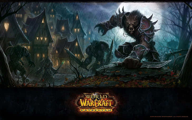 World of Warcraft обои, мир варкрафта, катаклизм, варкрафт, вау, волк, HD обои