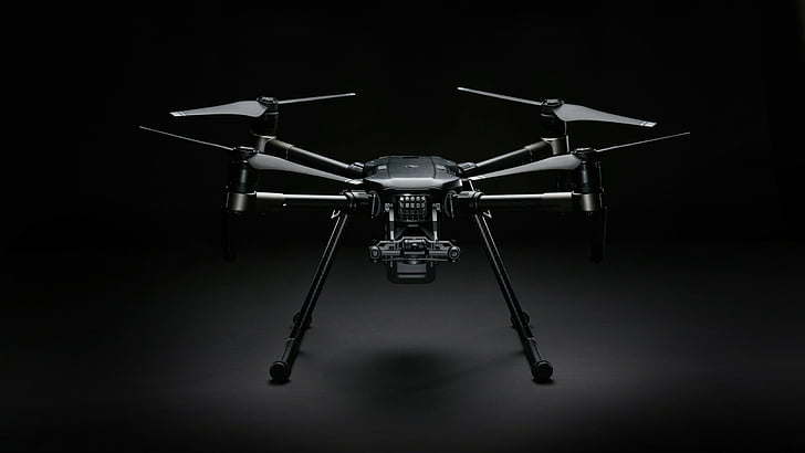 black quadcopter, DJI M200, MWC 2017, best drones, HD wallpaper