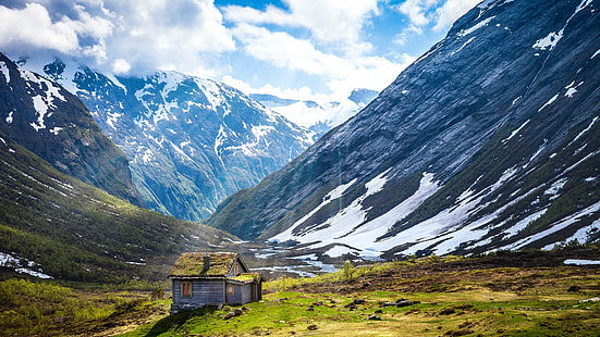 바탕 화면, 풍경, 산, 노르웨이, 초, 배경, HD 배경 화면 HD wallpaper