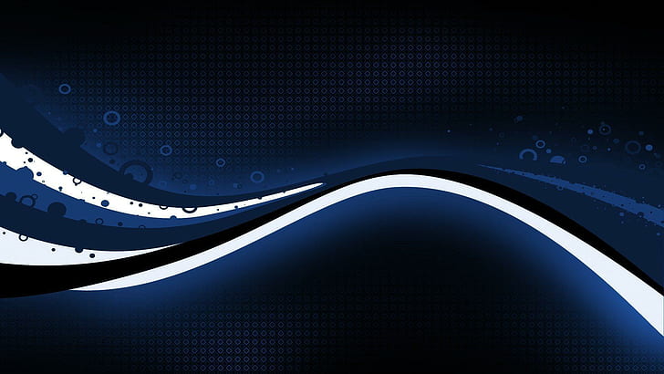 White and blue waves, white and blue spiral edited photo, abstract, 1920x1080, wave, HD wallpaper