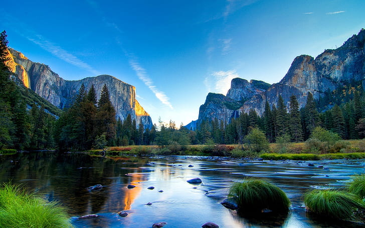 Yosemite Ulusal Parkı Poster, Yosemite Parkı, peyzaj, dağlar, HD masaüstü duvar kağıdı