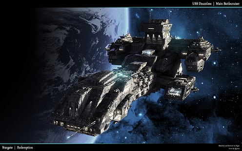 nave espacial gris, Stargate, Stargate SG-1, Fondo de pantalla HD HD wallpaper