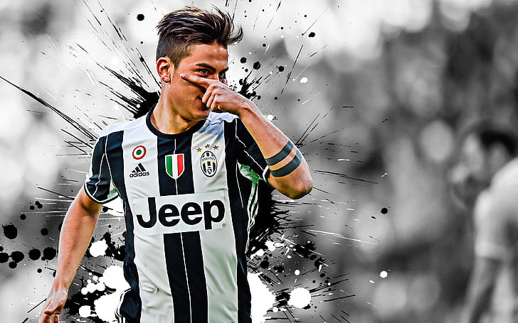 White And Black Adidas Jeep Soccer Jersey Paulo Dybala Soccer Pitches Hd Wallpaper Wallpaperbetter