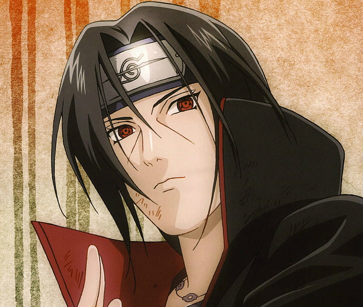 portret, opaska na głowę, Naruto, czerwone oczy, sharingan, Akatsuki, Itachi uchiha, Tapety HD