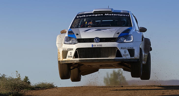 Volkswagen, Speed, WRC, Rally, The front, Polo, Sebastien Ogier, Julien Ingrassia, HD wallpaper
