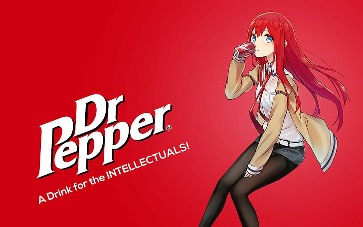 Anime Girls, Steins: Gate, Makise Kurisu, Dr Pepper, meninas do anime, makise kurisu, dr pepper, HD papel de parede