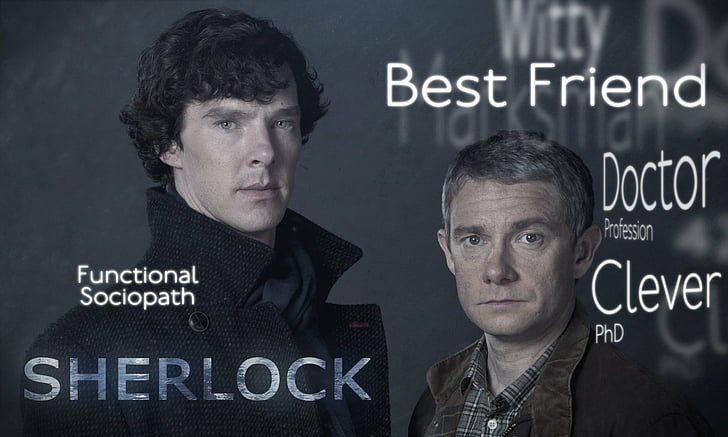 Sherlock Holmes, Sherlock, Benoît Cumberbatch, Dr Watson, Martin Freeman, Fond d'écran HD