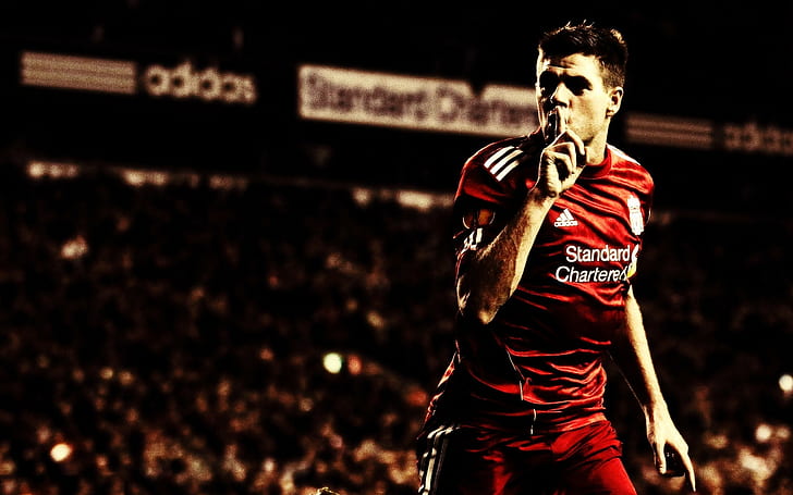 Steven Gerrard, pesepakbola, Liverpool FC, Liga Premier, Wallpaper HD