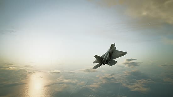F-22 Raptor, Ace Combat 7, aeronave militar, HD papel de parede HD wallpaper
