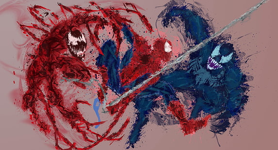 Человек-паук, яд, бойня, произведения искусства, HD, супергерои, HD обои HD wallpaper