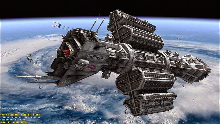 ilustrasi kapal ruang angkasa abu-abu, fiksi ilmiah, pesawat ruang angkasa, Babel 5, Wallpaper HD