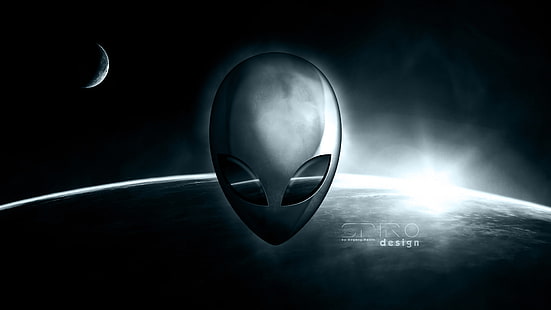 Alienware logo, space, earth, alien, Alienware, HD wallpaper HD wallpaper