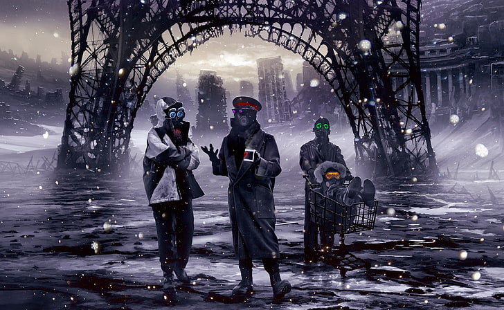 arte digital de três pessoas, romanticamente apocalíptico, Vitaly S Alexius, HD papel de parede