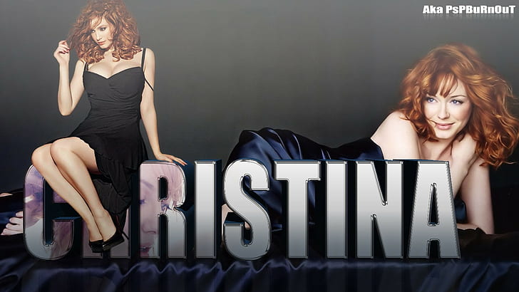 berambut merah, aktris, 3D, Christina Hendricks, Wallpaper HD