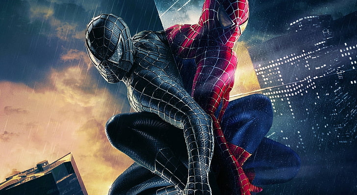Fond d'écran HD Spiderman noir et coloré, fond d'écran numérique Spider-Man, films, Spider-Man, noir, coloré, Spiderman, Fond d'écran HD