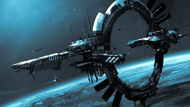 Star Citizen, stacje orbitalne, science fiction, gry wideo, Tapety HD
