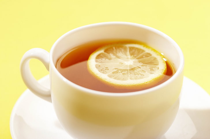 lemon tea, tea, lemon, cup, HD wallpaper