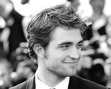 Attori, Robert Pattinson, attore, bianco e nero, ragazzo, celebrità, viso, uomo, sorriso, Sfondo HD HD wallpaper
