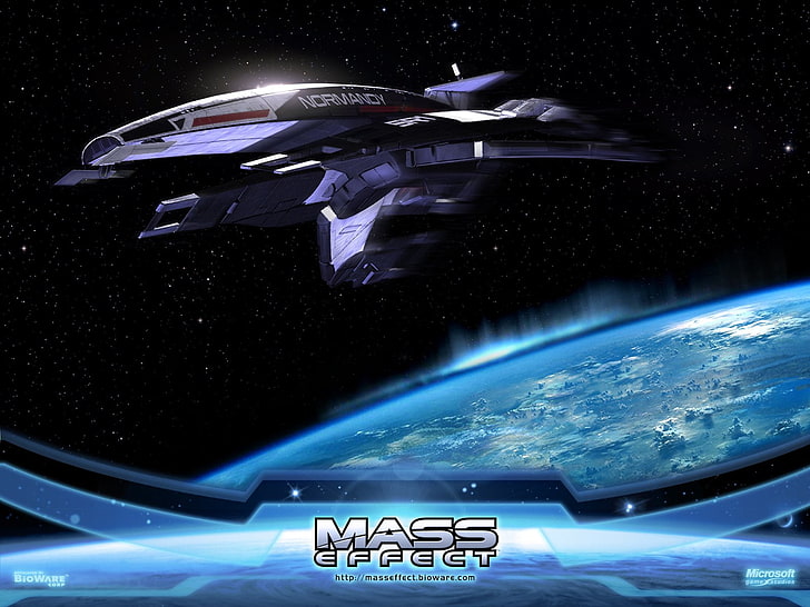 Mass Effect illustration with text overlay, Mass Effect, Normandy SR-1, HD wallpaper