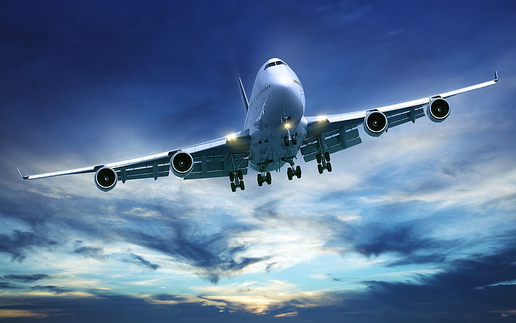 Avion de passagers Boeing 747, Passager, Avion, Boeing, Fond d'écran HD
