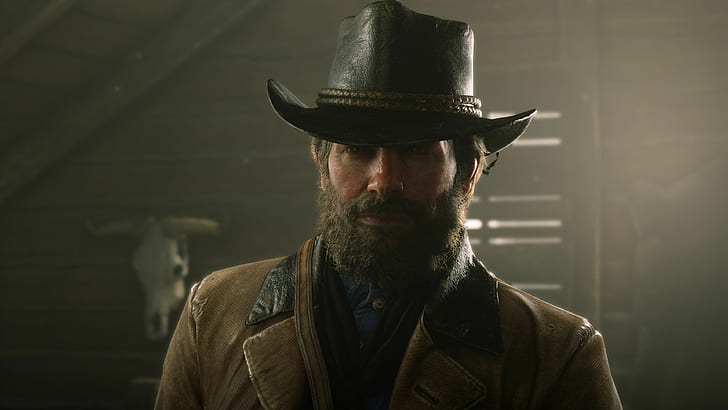 Rockstar Games, Red Dead Redemption, Red Dead Redemption 2, video games, western, cowboys, Arthur Morgan, beard, HD wallpaper