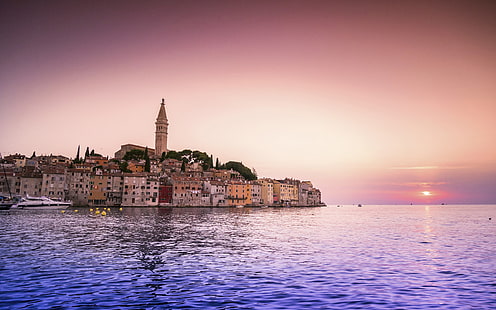 Historisches Rovinj während des Sonnenuntergangs, Kroatien, HD-Hintergrundbild HD wallpaper