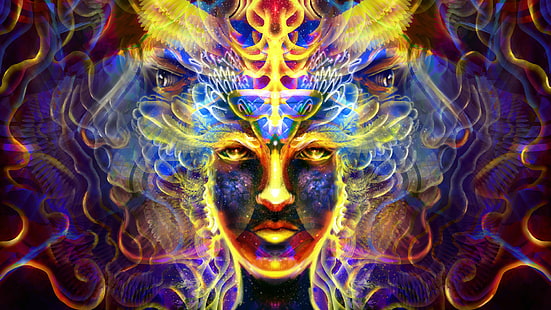 trippy, psychedelisch, farbenfroh, fraktal, HD-Hintergrundbild HD wallpaper