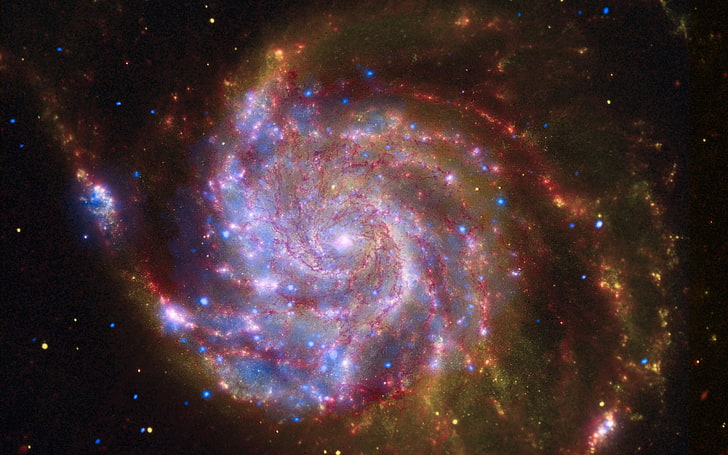 illustration de galaxie spirale, puissance, étoiles, galaxie messier 101 ou ngc 5457, Fond d'écran HD
