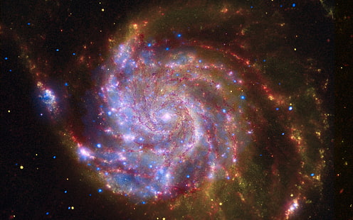 ilustração da galáxia espiral, poder, estrelas, messier 101 ou ngc 5457 galaxia, HD papel de parede HD wallpaper