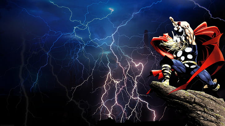 Thor HD, ilustrasi thor, kartun / komik, thor, Wallpaper HD